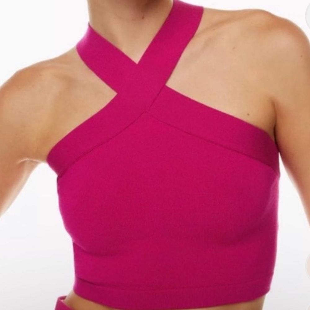 Aritzia Babaton CRISS CROSS CROPPED TANK Granita Pink